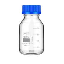 Bottles with screw caps in borosilicate glass 100ml